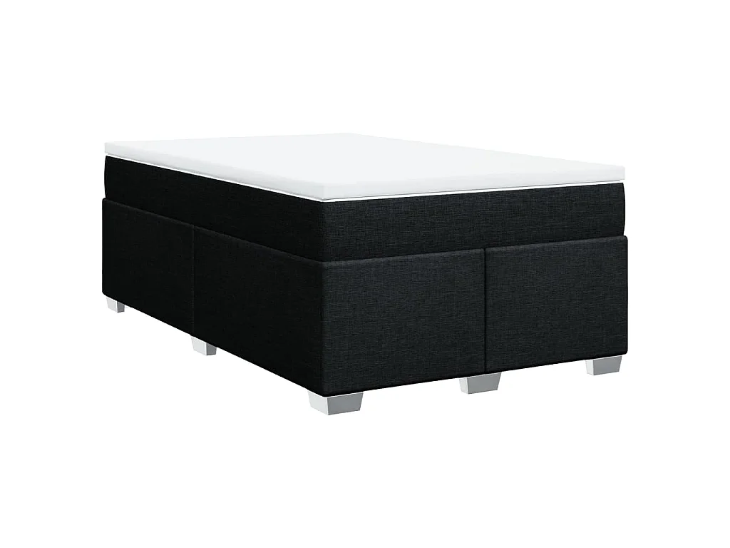 Cama box spring con colchón tela negro 120x200 cm