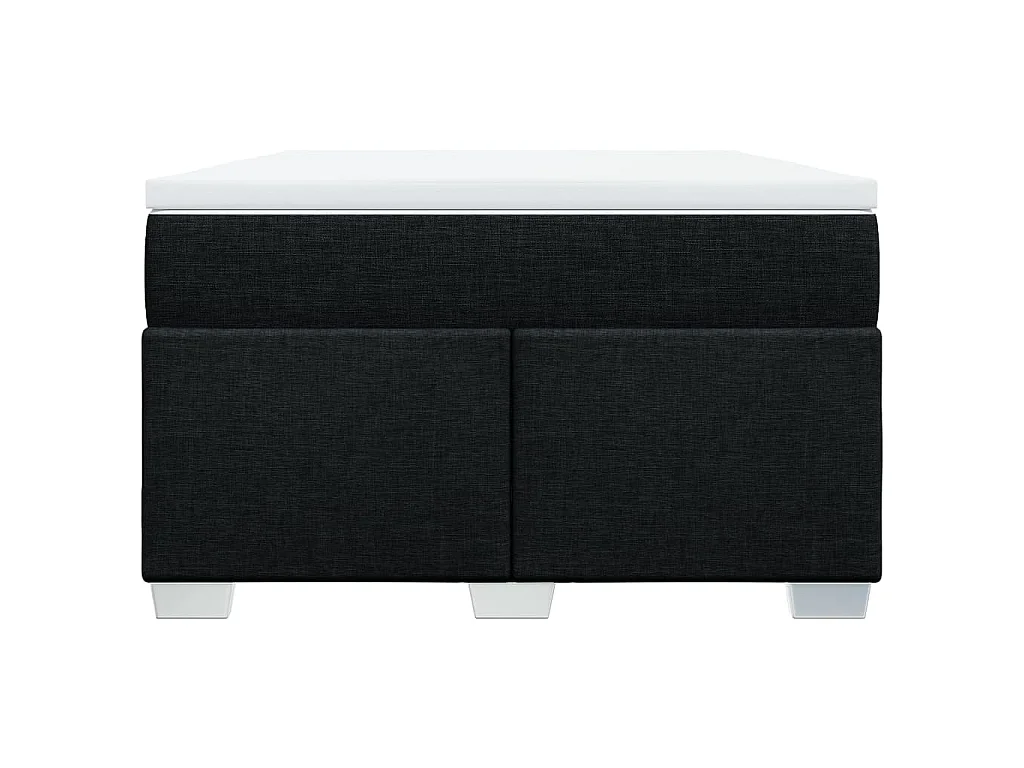 Cama box spring con colchón tela negro 120x200 cm