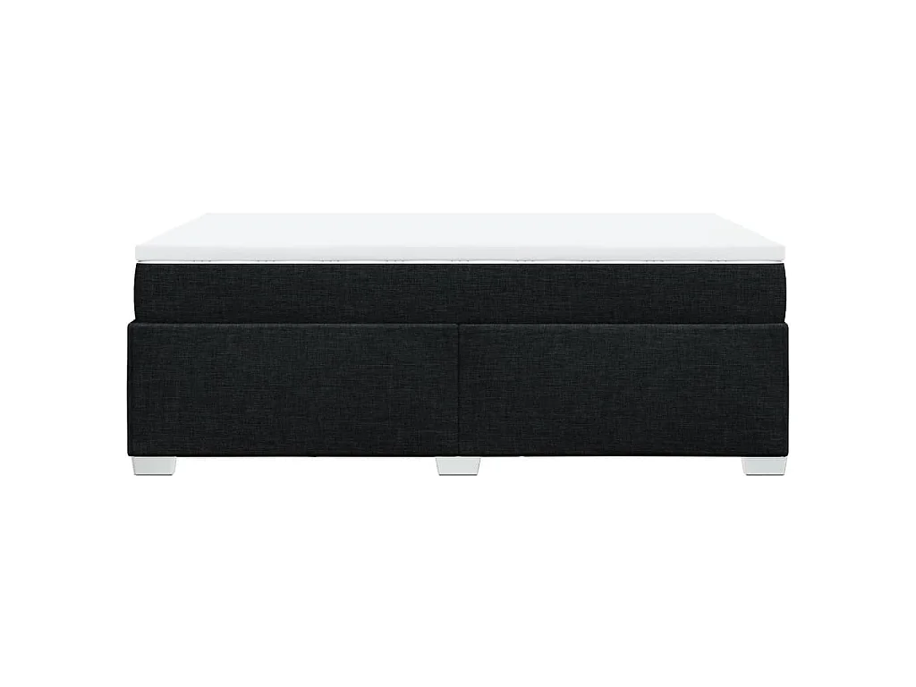 Cama box spring con colchón tela negro 120x200 cm