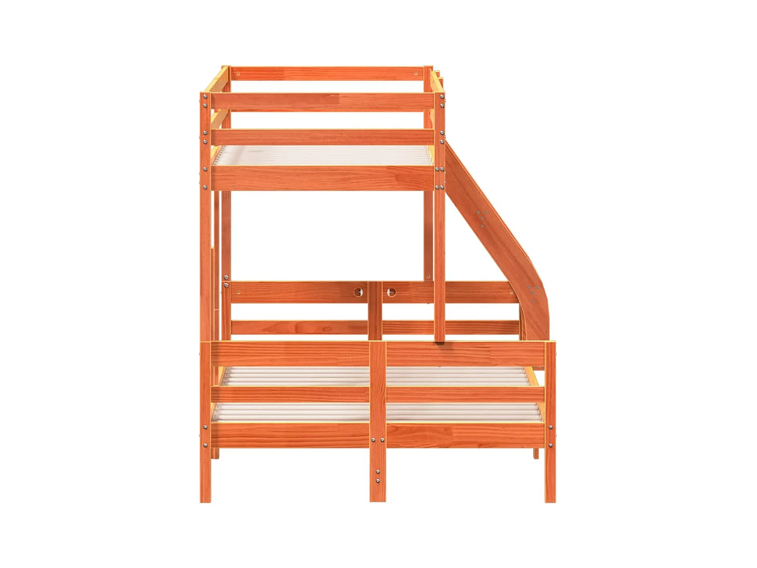 Etagenbett 90x200/120x200 cm Wachsbraun Massivholz Kiefer