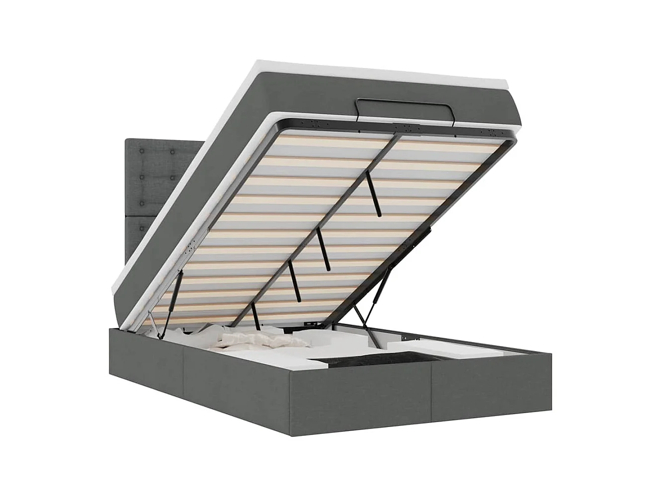 Ottoman bed met matras 120x200cm stof donkergrijs