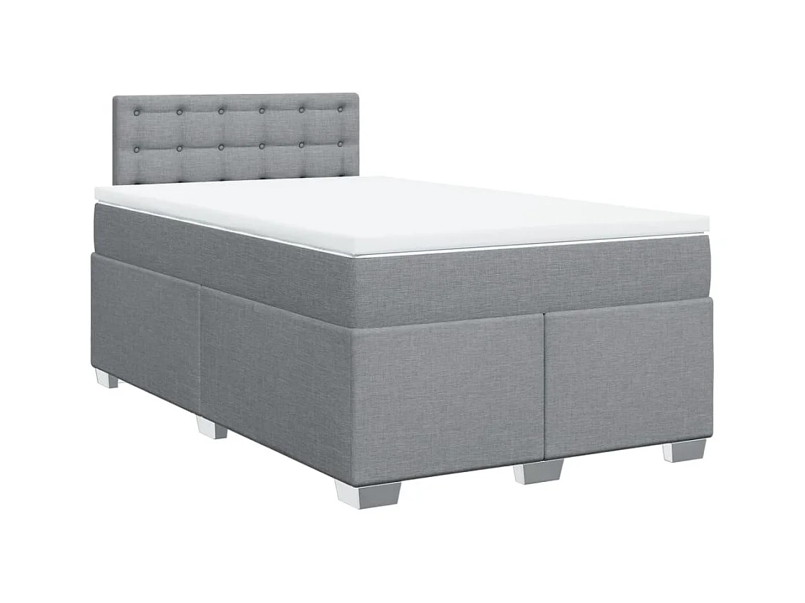 Sommier à lattes de lit avec matelas Gris clair 120x200cm Tissu