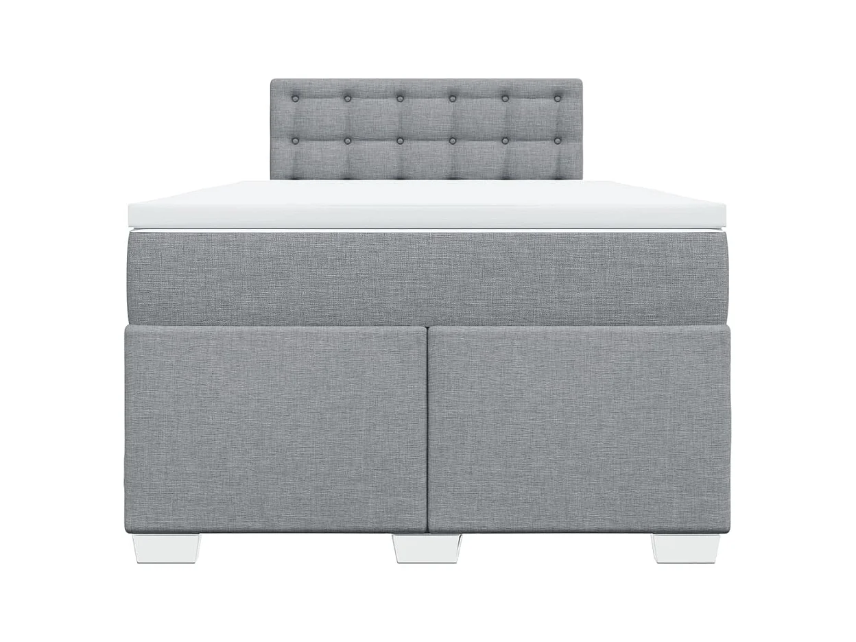 Sommier à lattes de lit avec matelas Gris clair 120x200cm Tissu