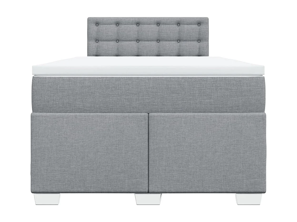 Cama com molas/colchão 120x200 cm tecido cinza-claro