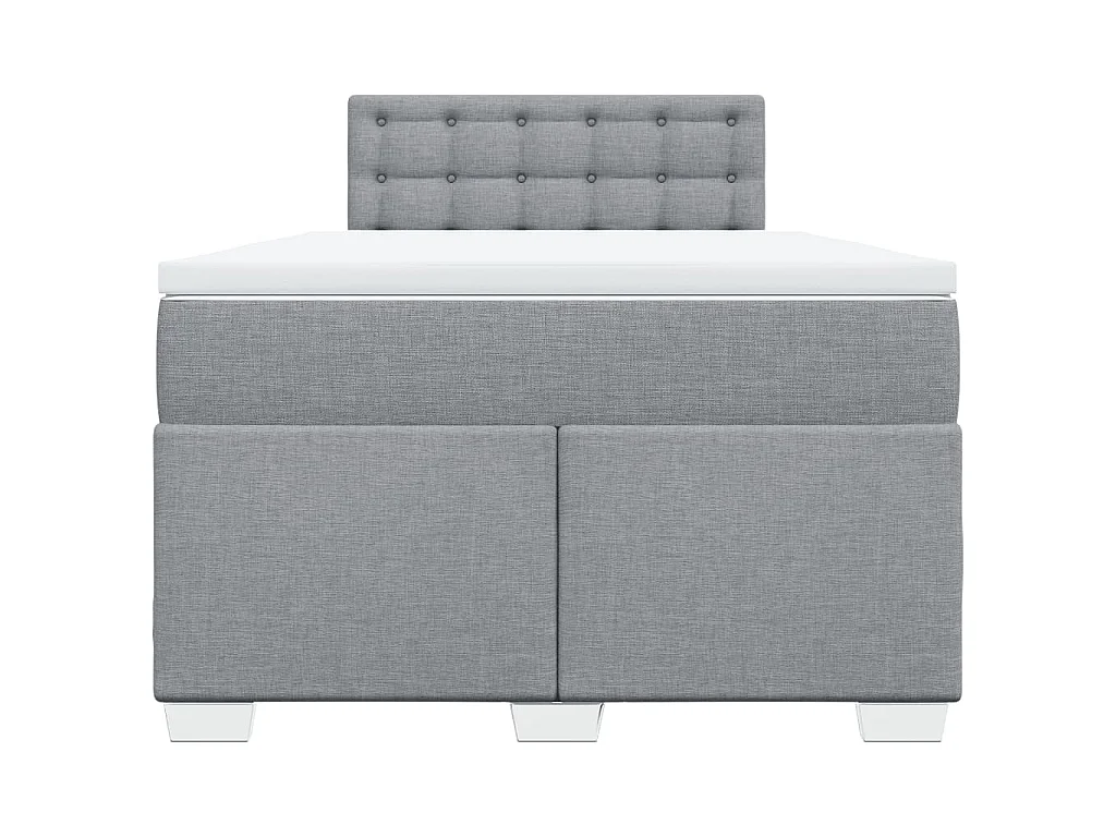 Cama box spring con colchón tela gris claro 120x200 cm