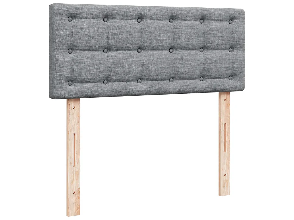 Cama box spring con colchón tela gris claro 120x200 cm