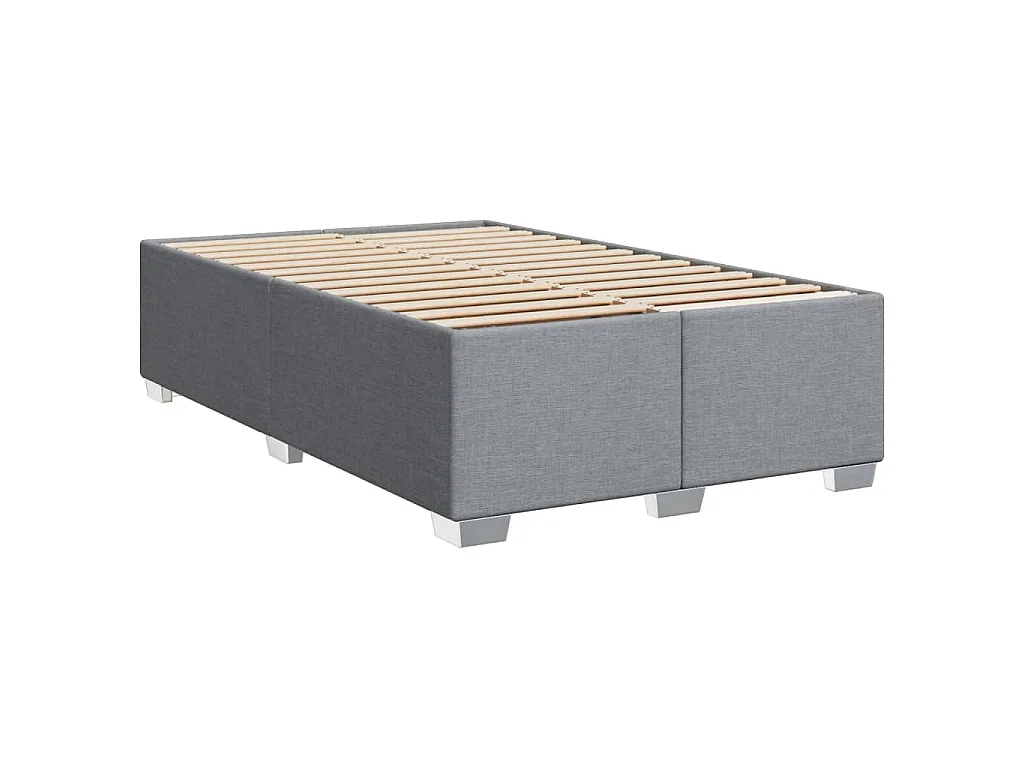 Cama box spring con colchón tela gris claro 120x200 cm