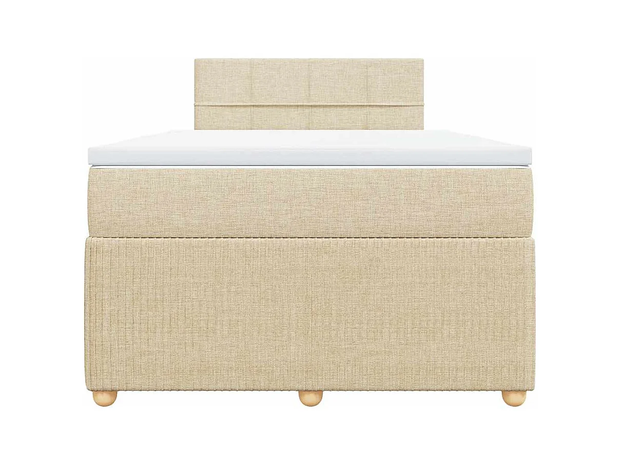 Sommier à lattes de lit avec matelas Crème 120x200 cm Tissu