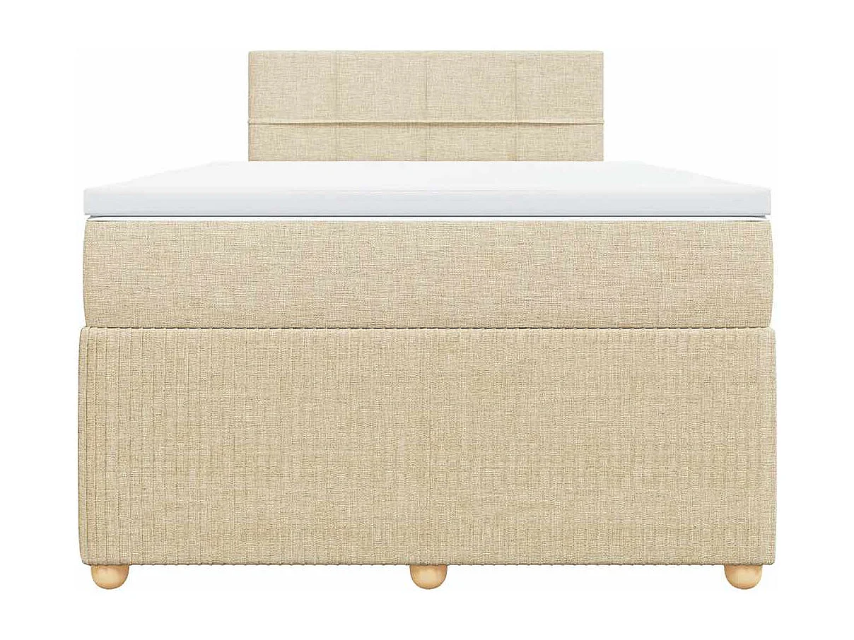 Boxspringbett mit Matratze Creme 120x200 cm Stoff
