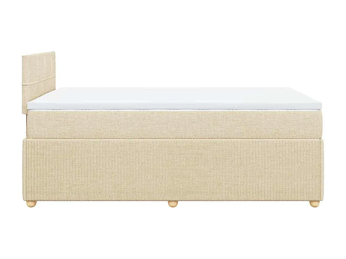 Boxspringbett mit Matratze Creme 120x200 cm Stoff