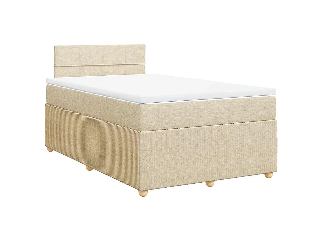 Boxspringbett mit Matratze Creme 120x200 cm Stoff