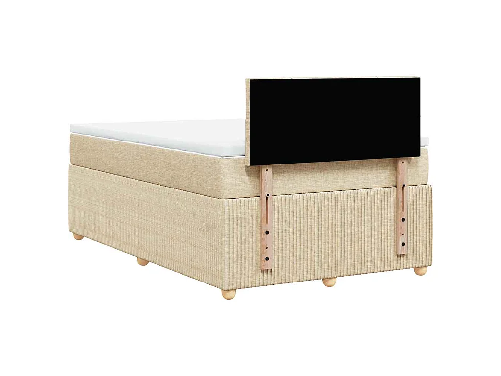 Boxspringbett mit Matratze Creme 120x200 cm Stoff