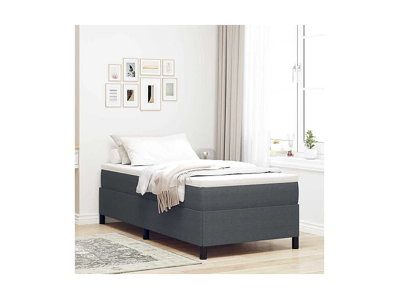 Estrutura da Cama Cinzento escuro 100 x 200 cm