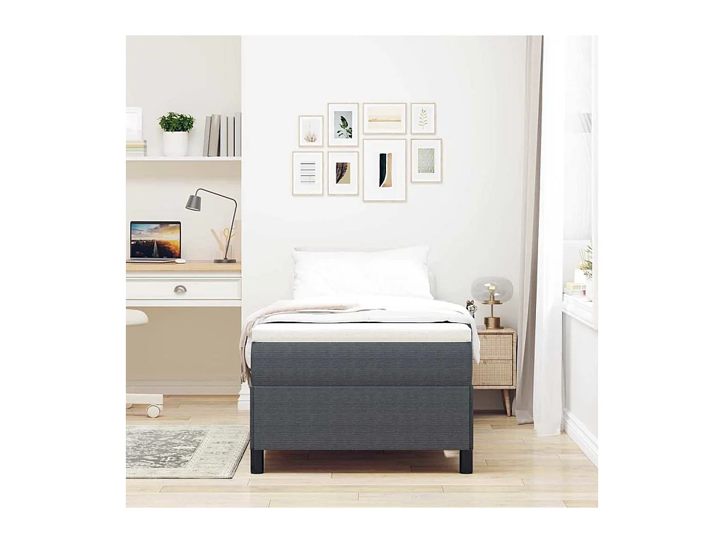 Estrutura da Cama Cinzento escuro 100 x 200 cm