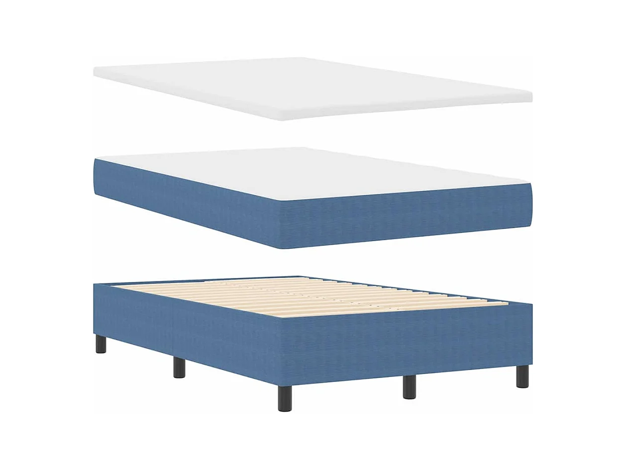 Lit à ressorts Bleu et Blanc 203 x 120 x 60 cm