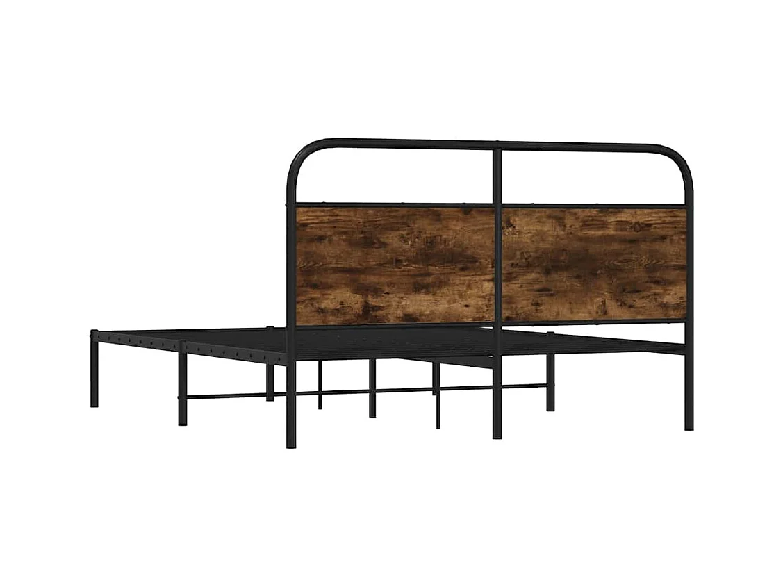 Bettgestell ohne Matratze 120x200 cm Räuchereiche Holzwerkstoff