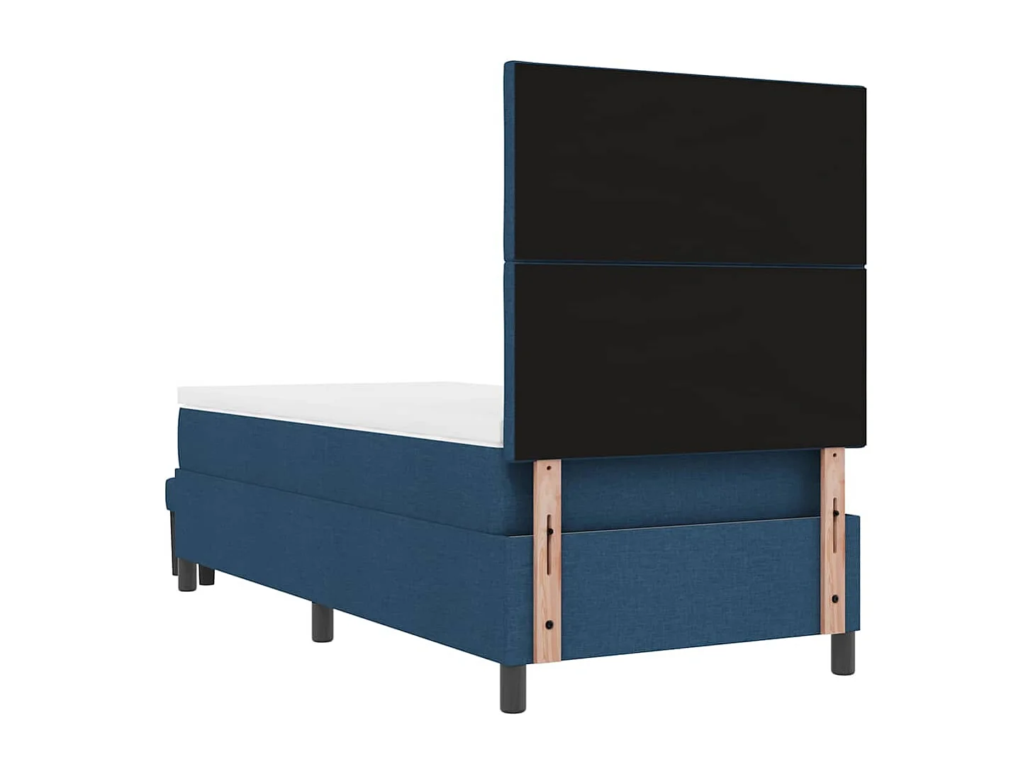 Cama tipo Box Spring con colchón con cabecera Azul 100 x 200 cm
