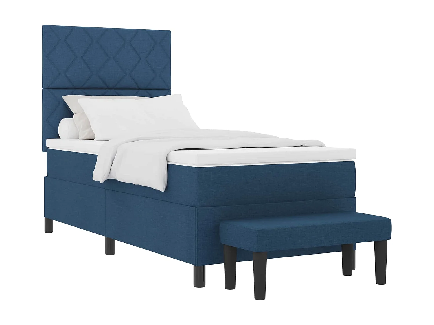 Boxspringbed met matras met hoofdeinde Blauw 100 x 200 cm Stof