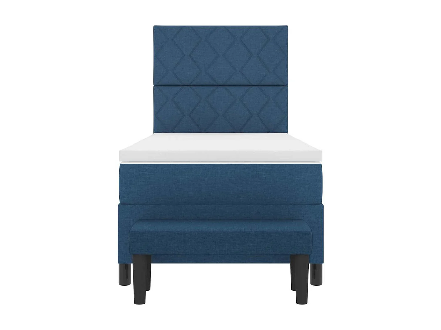 Letto a molle con testiera Blu 100 x 200 cm Tessuto