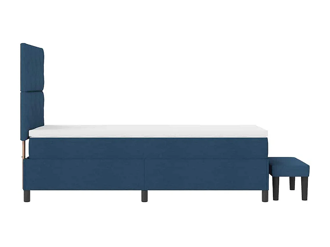Letto a molle con testiera Blu 100 x 200 cm Tessuto