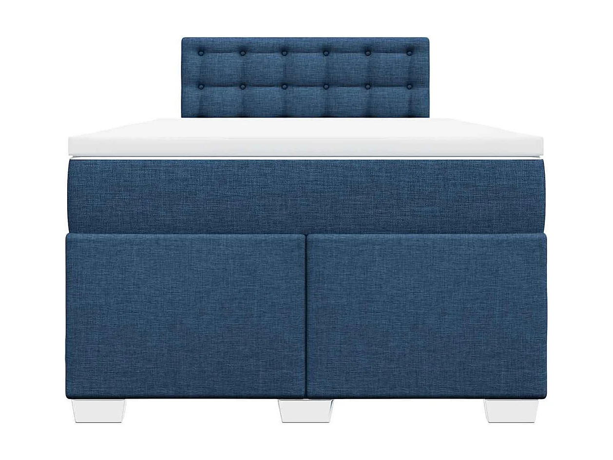 Cama boxspring com colchão 120x190 cm tecido azul