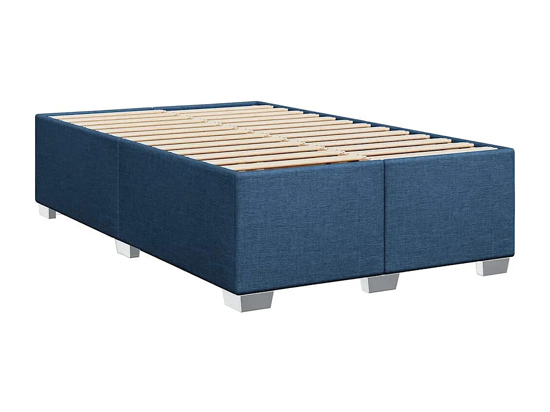 Cama boxspring com colchão 120x190 cm tecido azul