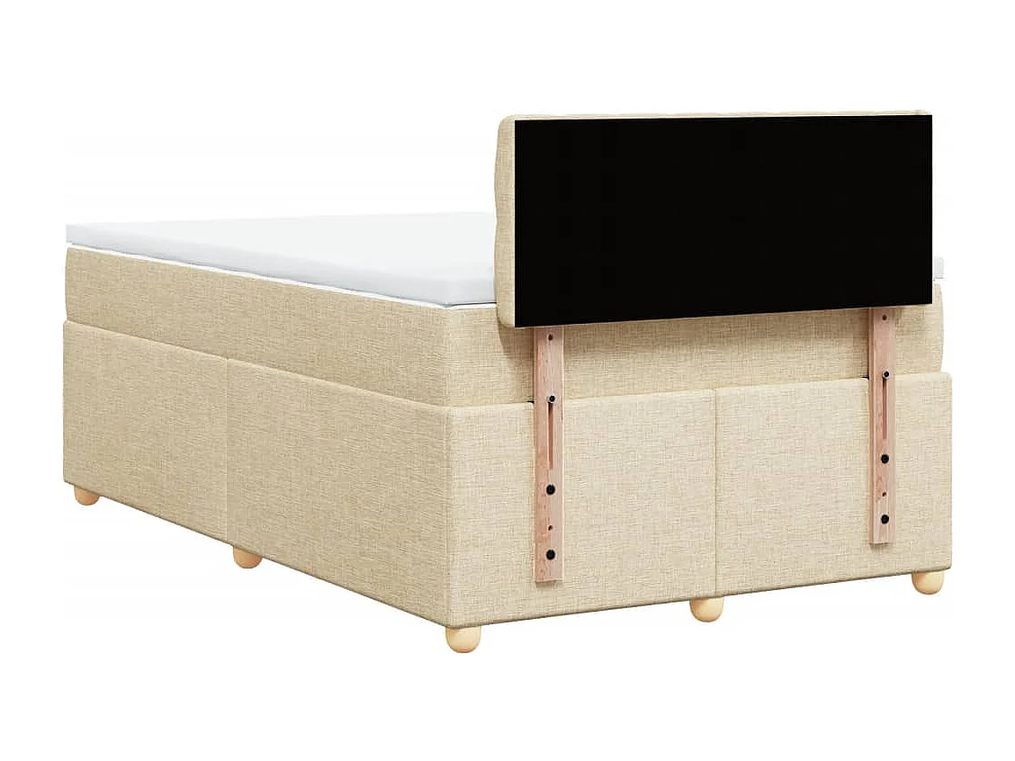 Boxspring met matras stof crèmekleurig 120x190 cm