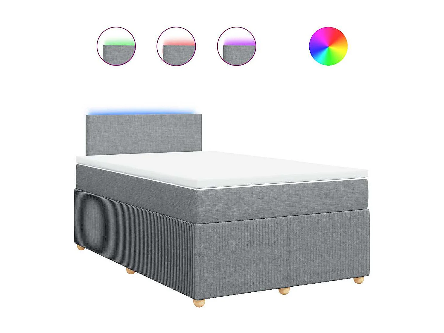 Boxspringbett mit Matratze Hellgrau 120x190 cm Stoff