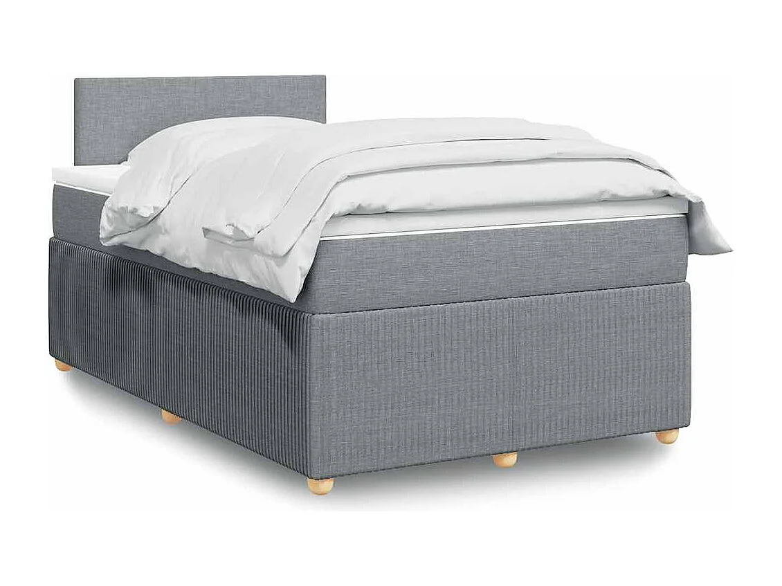 Boxspringbett mit Matratze Hellgrau 120x190 cm Stoff