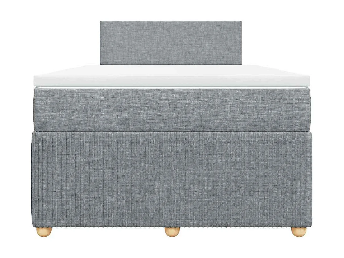 Boxspringbett mit Matratze Hellgrau 120x190 cm Stoff