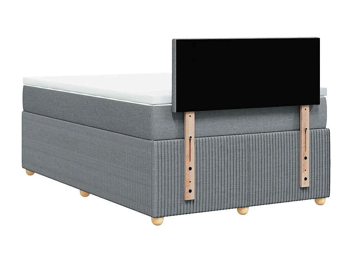 Boxspringbett mit Matratze Hellgrau 120x190 cm Stoff
