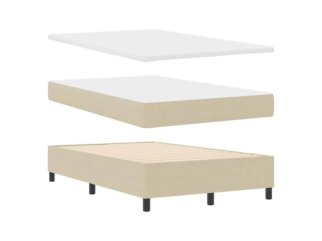 Boxspring bed Lichtgrijs en wit. 203 x 120 x 60 cm