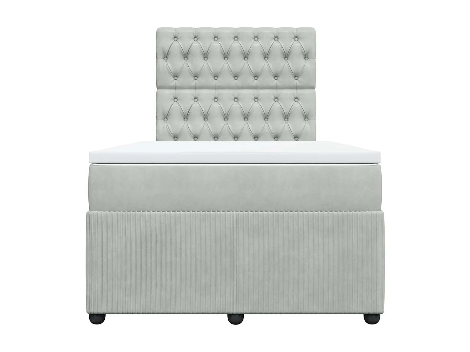 Boxspringbett mit Matratze Hellgrau 120x190 cm Samt