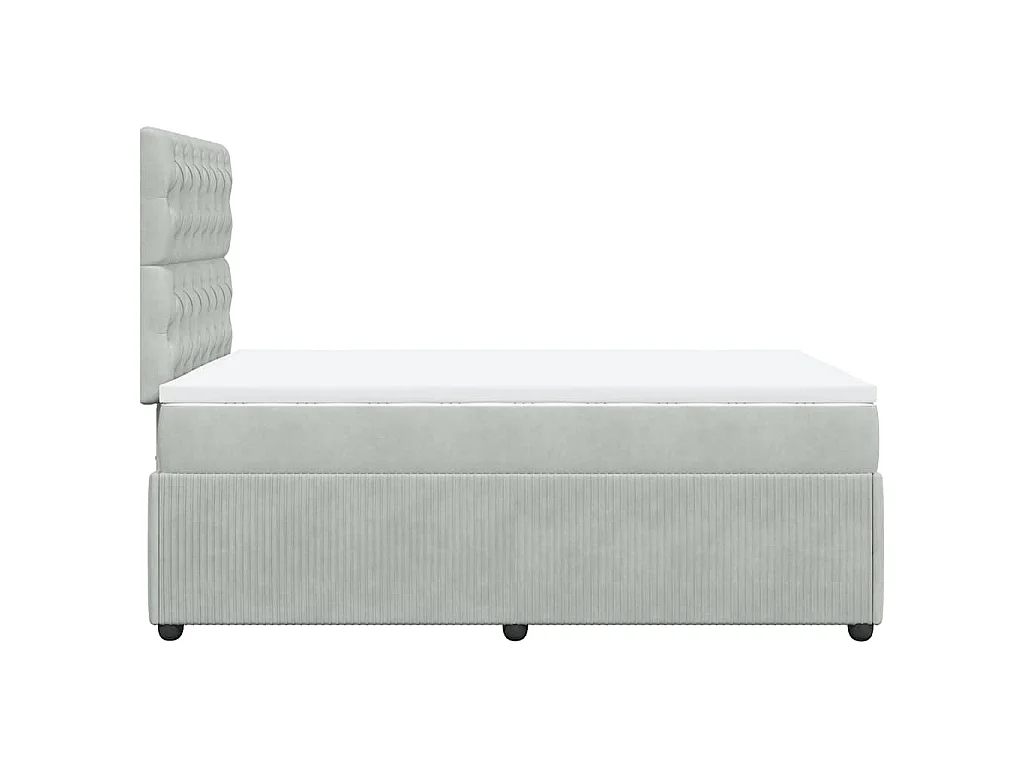 Boxspringbett mit Matratze Hellgrau 120x190 cm Samt