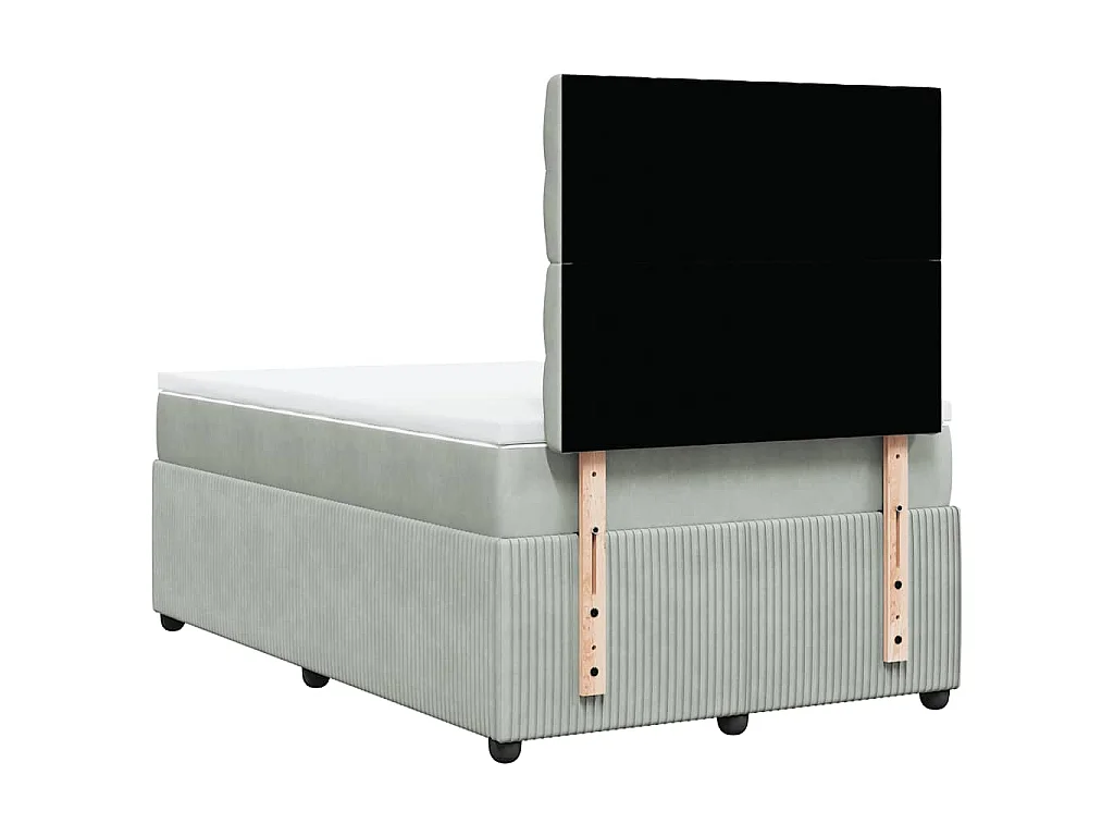 Boxspringbett mit Matratze Hellgrau 120x190 cm Samt