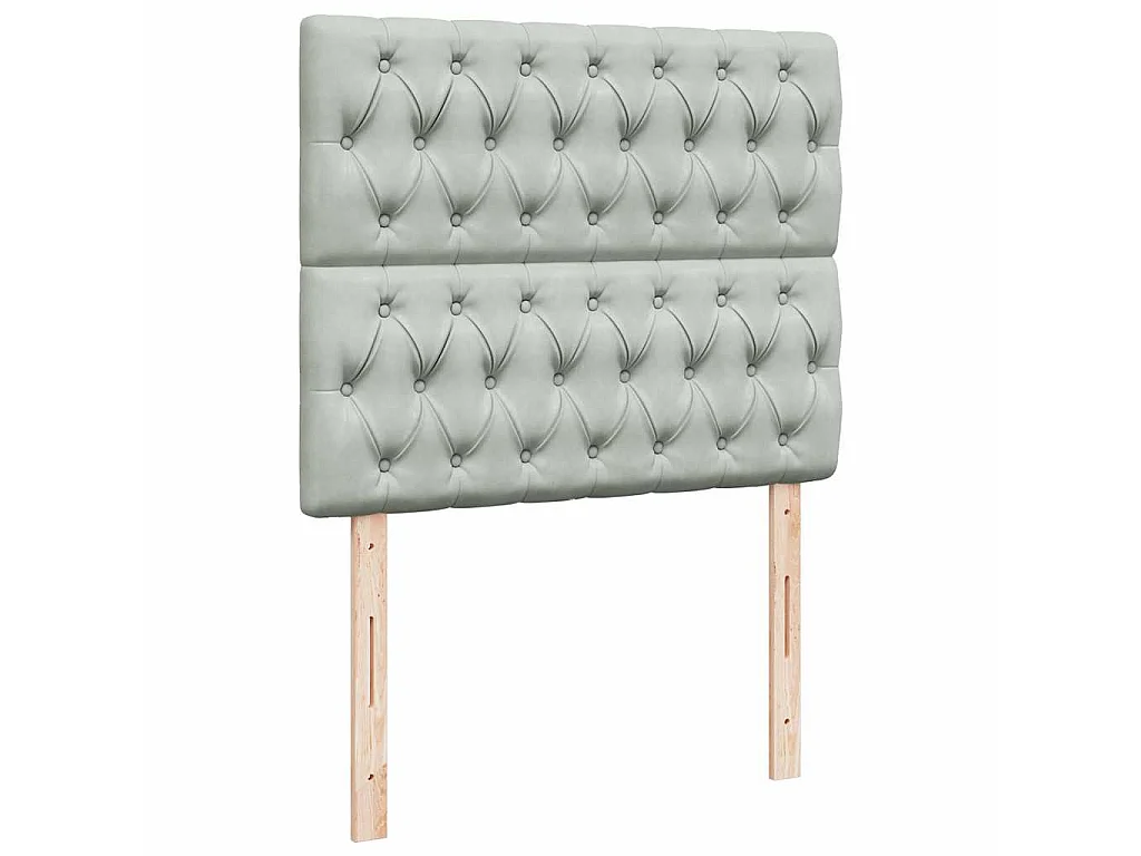 Boxspringbett mit Matratze Hellgrau 120x190 cm Samt