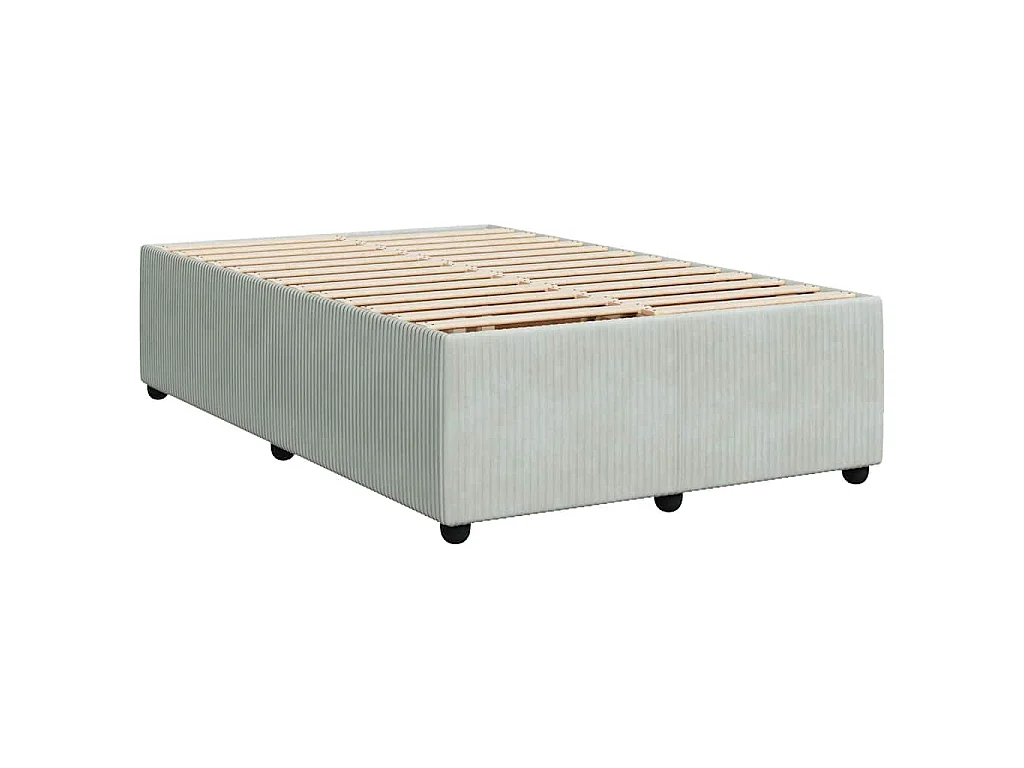 Boxspringbett mit Matratze Hellgrau 120x190 cm Samt