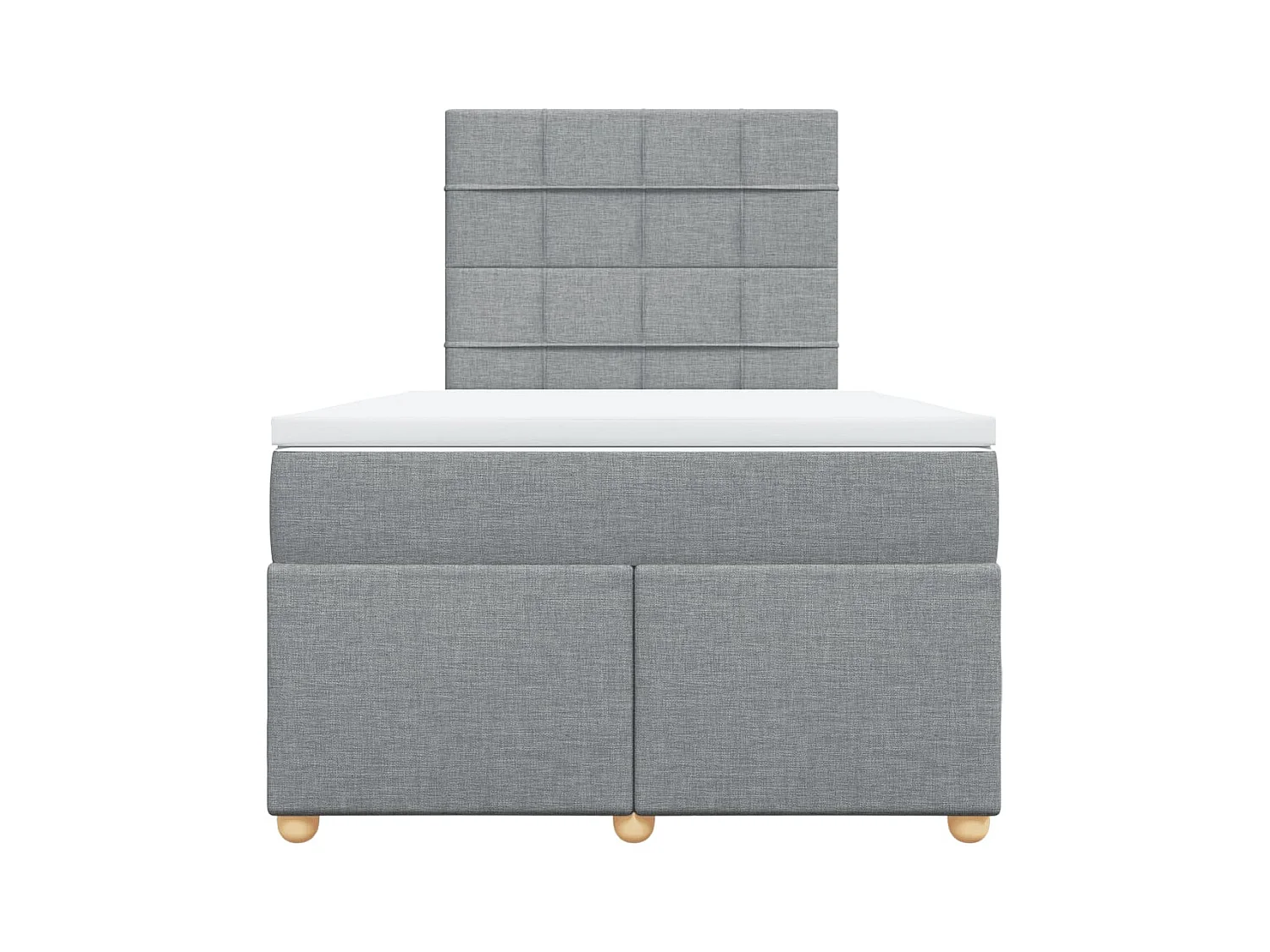 Boxspringbett mit Matratze Hellgrau 120x190 cm Stoff