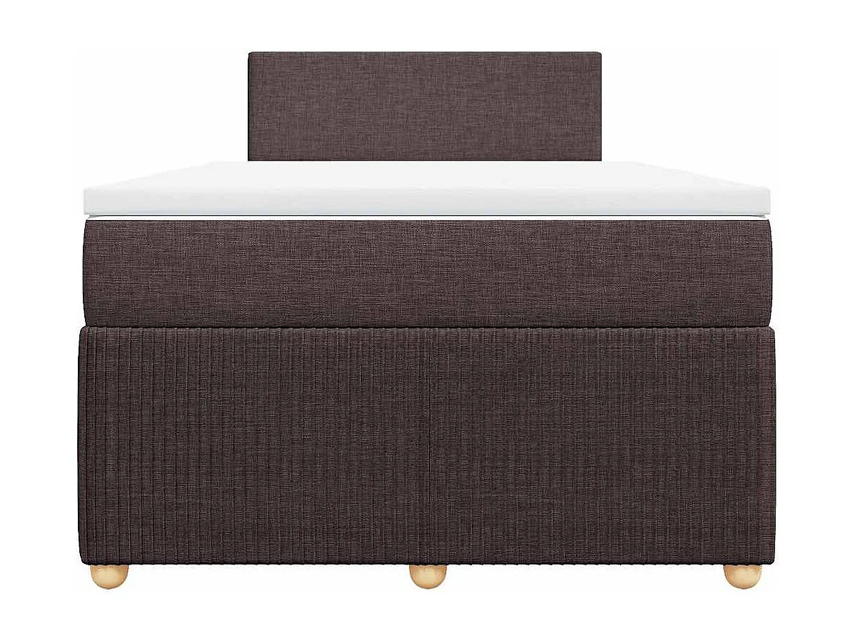 Sommier à lattes de lit et matelas marron foncé 120x190cm tissu