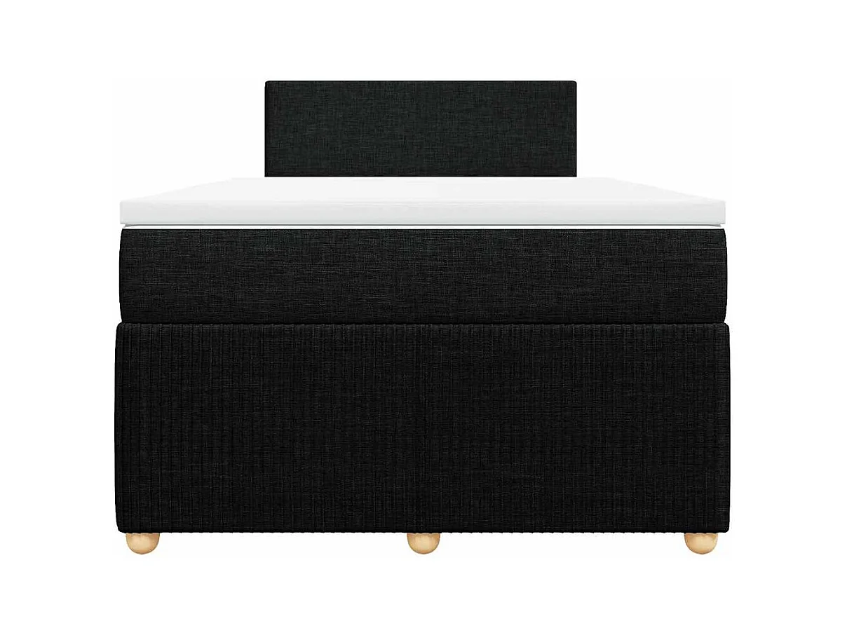 Sommier à lattes de lit avec matelas noir 120x190 cm tissu