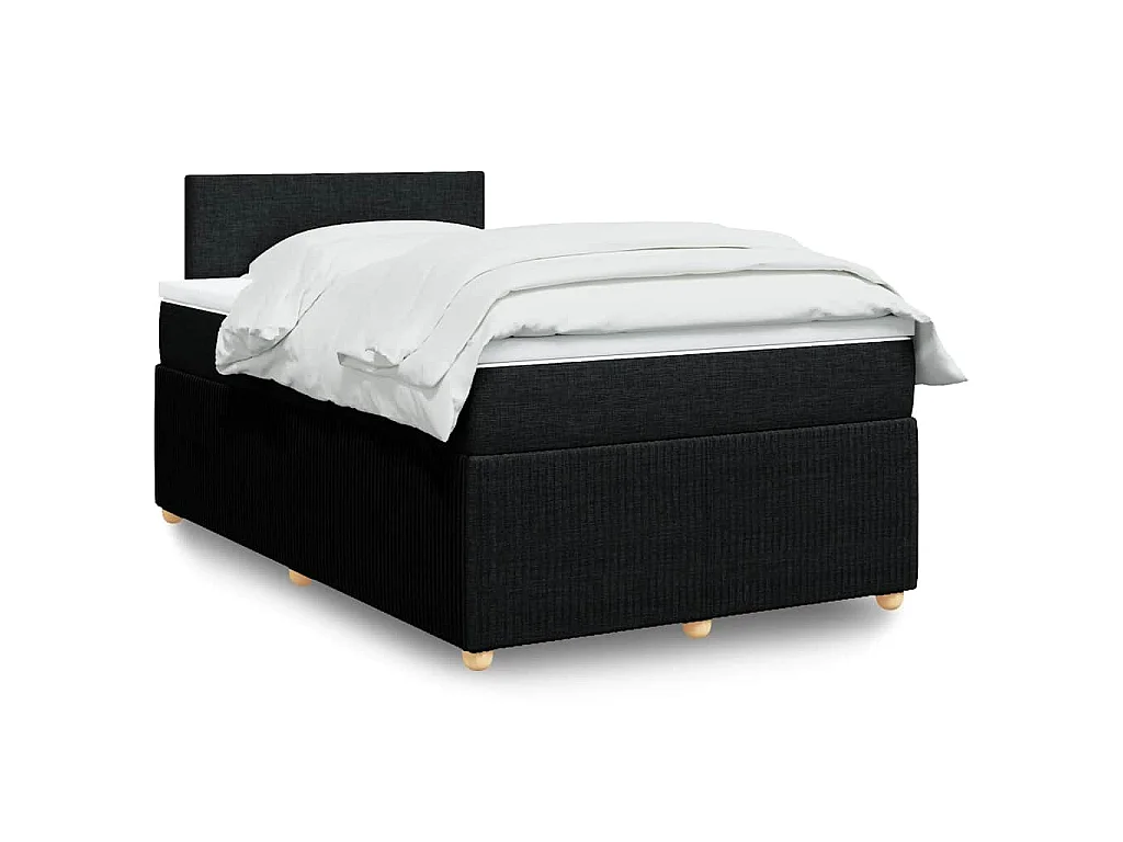 Boxspringbett mit Matratze Schwarz 120x190 cm Stoff