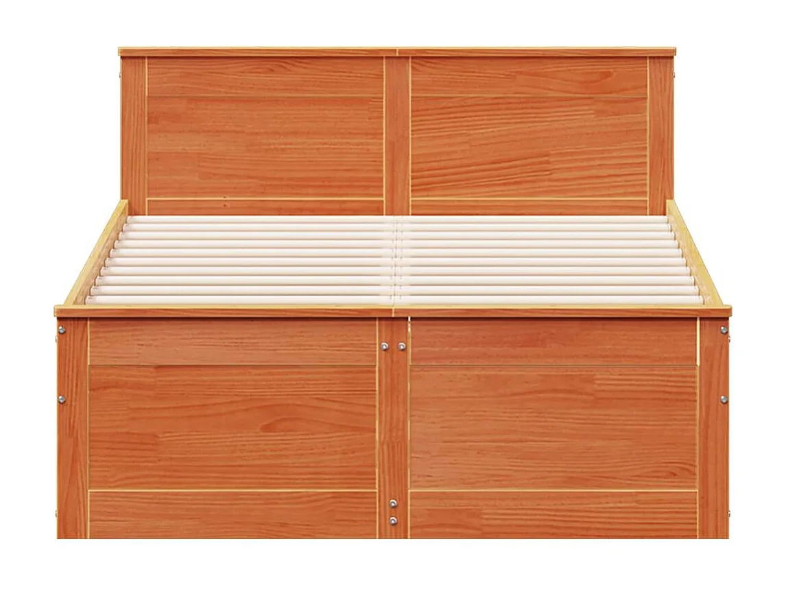 Bedframe zonder matras met hoofdbord hout wasbruin 120x190 cm