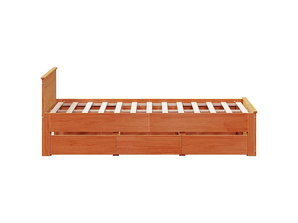 Giroletto senza Materasso con Testata Marrone Cera 120x190 Pino