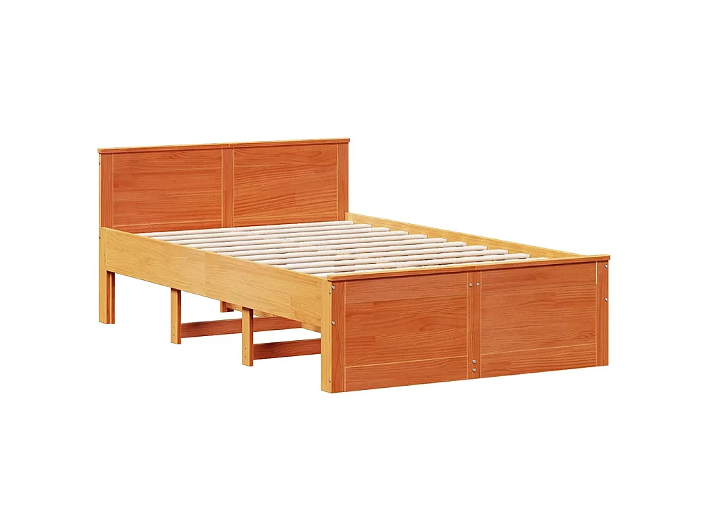 Giroletto senza Materasso con Testata Marrone Cera 120x190 Pino