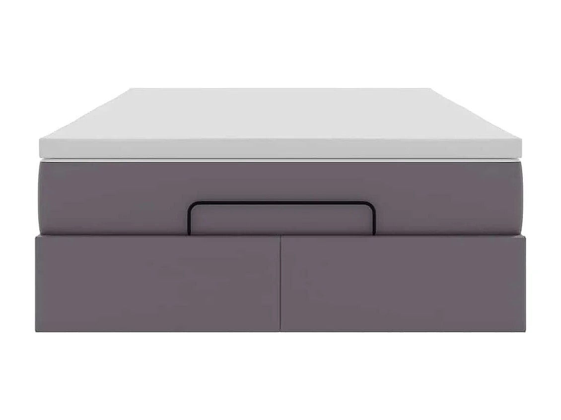 Cadre de lit ottoman avec matelas gris 120x200 cm similicuir