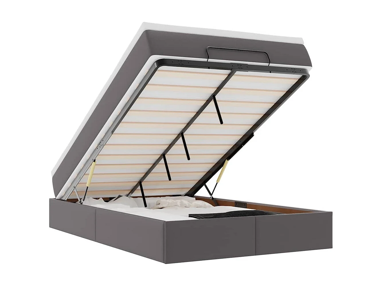 Ottoman bed met matras 120x200cm kunstleer grijs