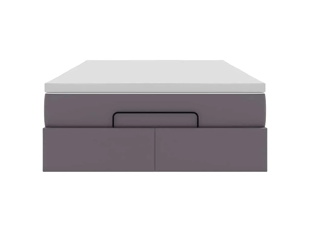 Estructura cama otomana colchón cuero sintético gris 120x200cm