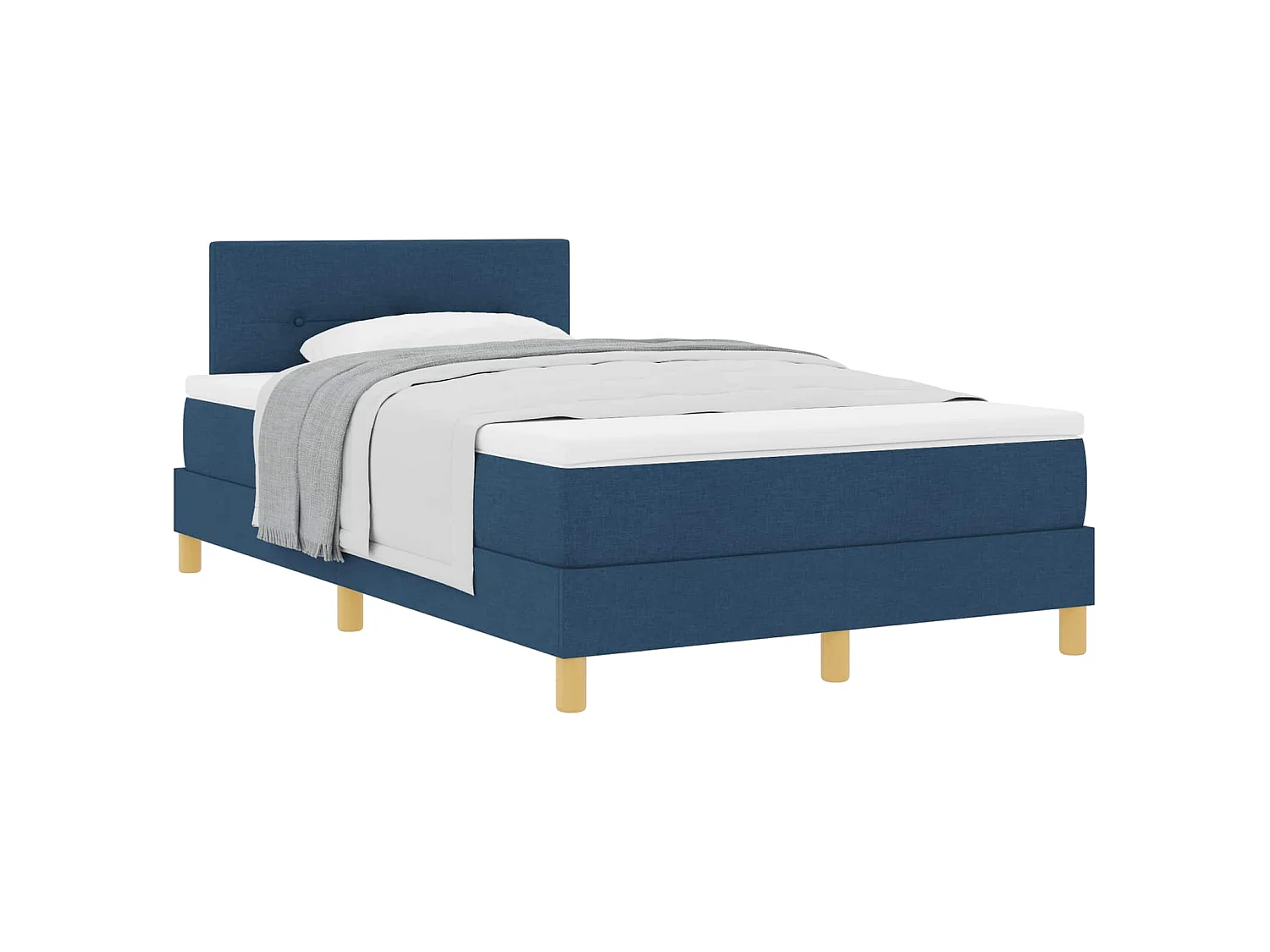 Boxspringbed met kussen met hoofdeinde Blauw 120 x 200 cm Stof