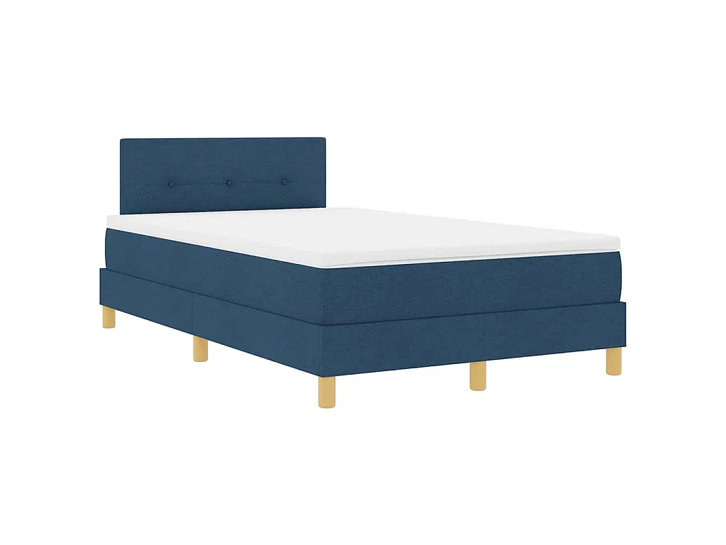 Boxspringbed met kussen met hoofdeinde Blauw 120 x 200 cm Stof