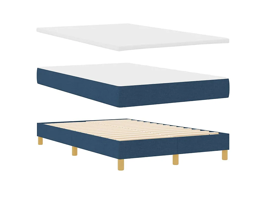 Boxspringbed met kussen met hoofdeinde Blauw 120 x 200 cm Stof